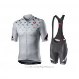 2021 Cycling Jersey Castelli Gray White Short Sleeve And Bib Short (5)